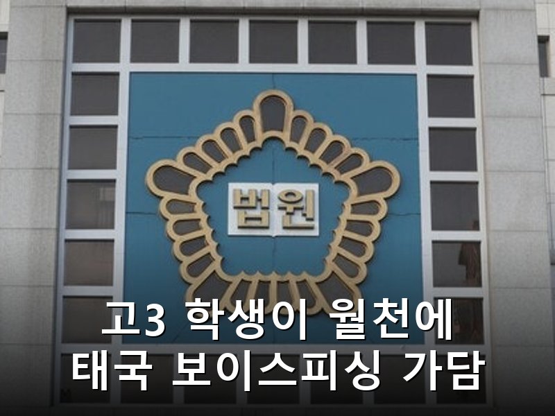 월천만원 준다더니 123억 보이스피싱 조직 가담한 고3 실형