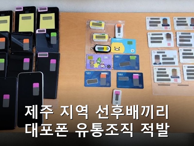 제주 서귀포 선후배 관계 이용한 대포통장 조직 27명 검거