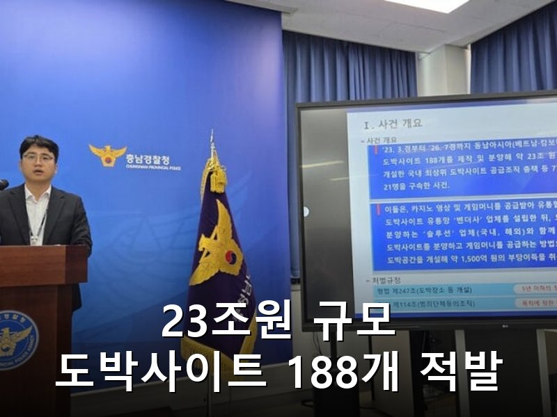 동남아 거점 23조원 규모 도박사이트 188개 공급망 검거