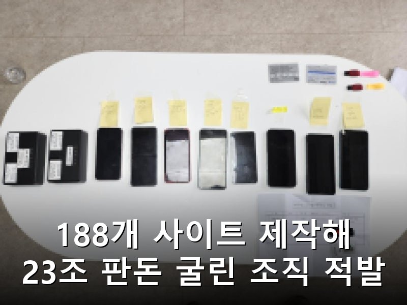 23조 판돈 역대급 불법 도박사이트 조직 검거, 188개 사이트 운영
