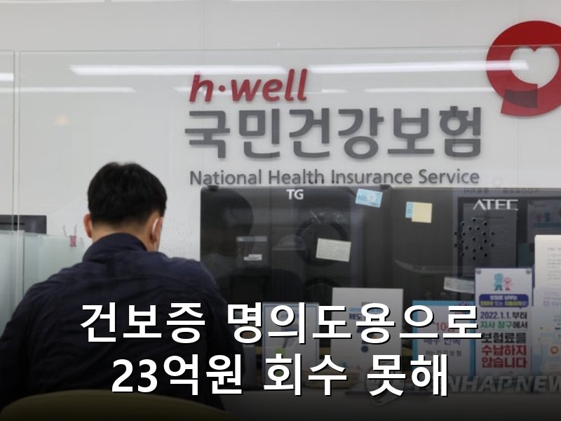 건강보험증 도용 5년간 18만건 넘게 적발, 미회수 금액만 23억원