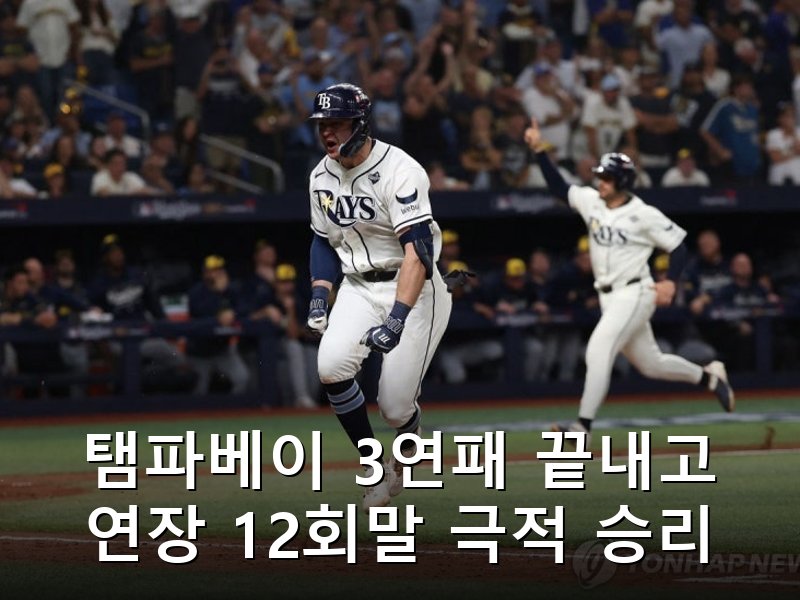 탬파베이 월드시리즈 4차전 연장 12회말 극적 역전승